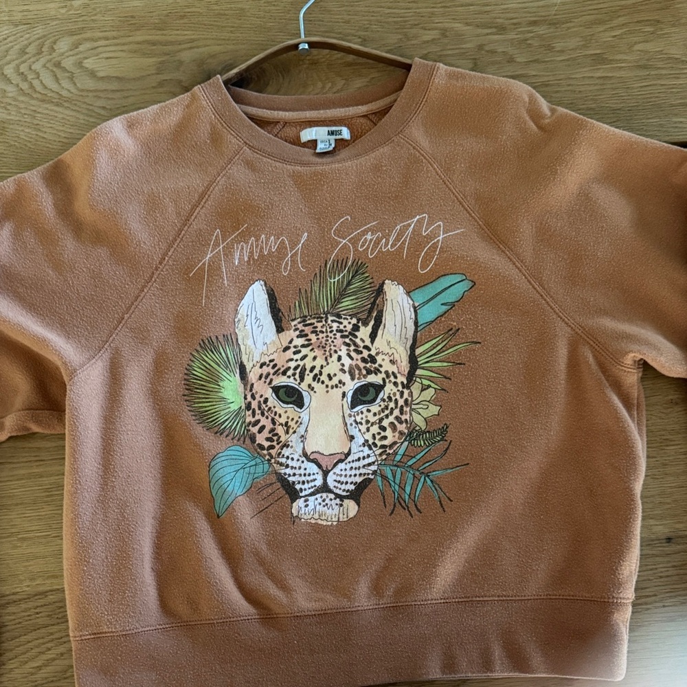 Amuse Society Terracotta Leopard Sweatshirt